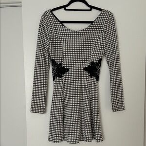 Chic Black and White Checkered Dress
